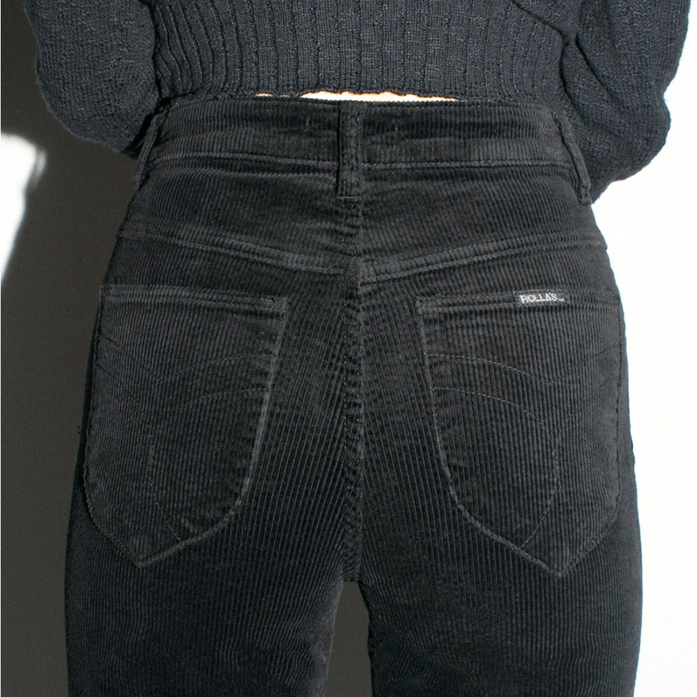 Rollas Eastcoast Flare Corduroy Pants- Black